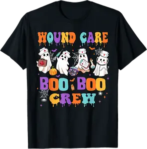 Wound Care Nurse Boo Boo Crew Nurse Halloween Squad Nurse T-Shirt - Diamoniqu Shop 89B0D7VWMXJQ