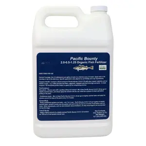 Pacific Bounty Organic Liquid Fish Fertilizer 2.0-0.5-1.25 NPK with Beneficial Microbes for Fruits Vegetables Flowers Shrubs 1 Gallon OMRI Listed