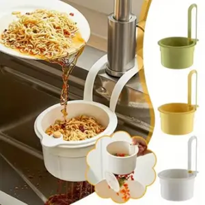 Self Cleaning Kitchen Sink Strainer Basket Press Automatic Dumping Waste Catcher, Hanging Draining Trash Filter for Easy Kitchen Clean Up, Kitchen Strainer Utensils, Kitchen Accessories