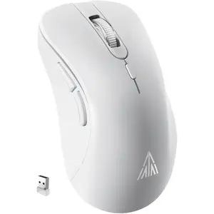SM66 White Silent Dual Mode /2.4GHz  , Adjustable 4200 DPI,Rechargeable Computer   Office  for PC  Laptop, Desktop