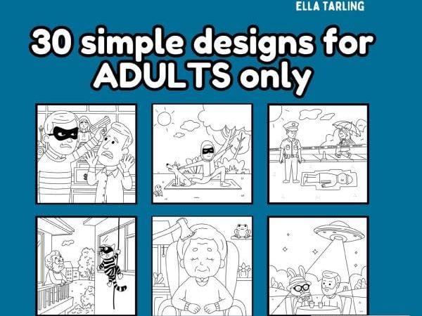 Hygge Crime Scenes – Cozy & Bold Coloring Book: Easy & Fun Mystery Designs for Adults – Not for Kids!