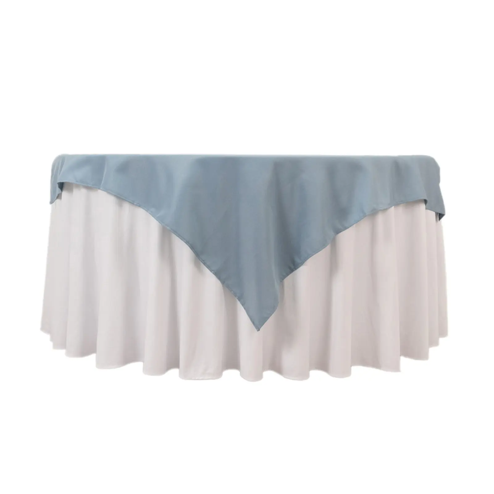 Premium Polyester 54"x54" 1-Piece Square Table Overlay, Dusty Blue 220GSM Table Topper, Stain-Resistant, Wrinkle-Resistant, Machine Wash for Outdoor Furniture Decor, Party Decor