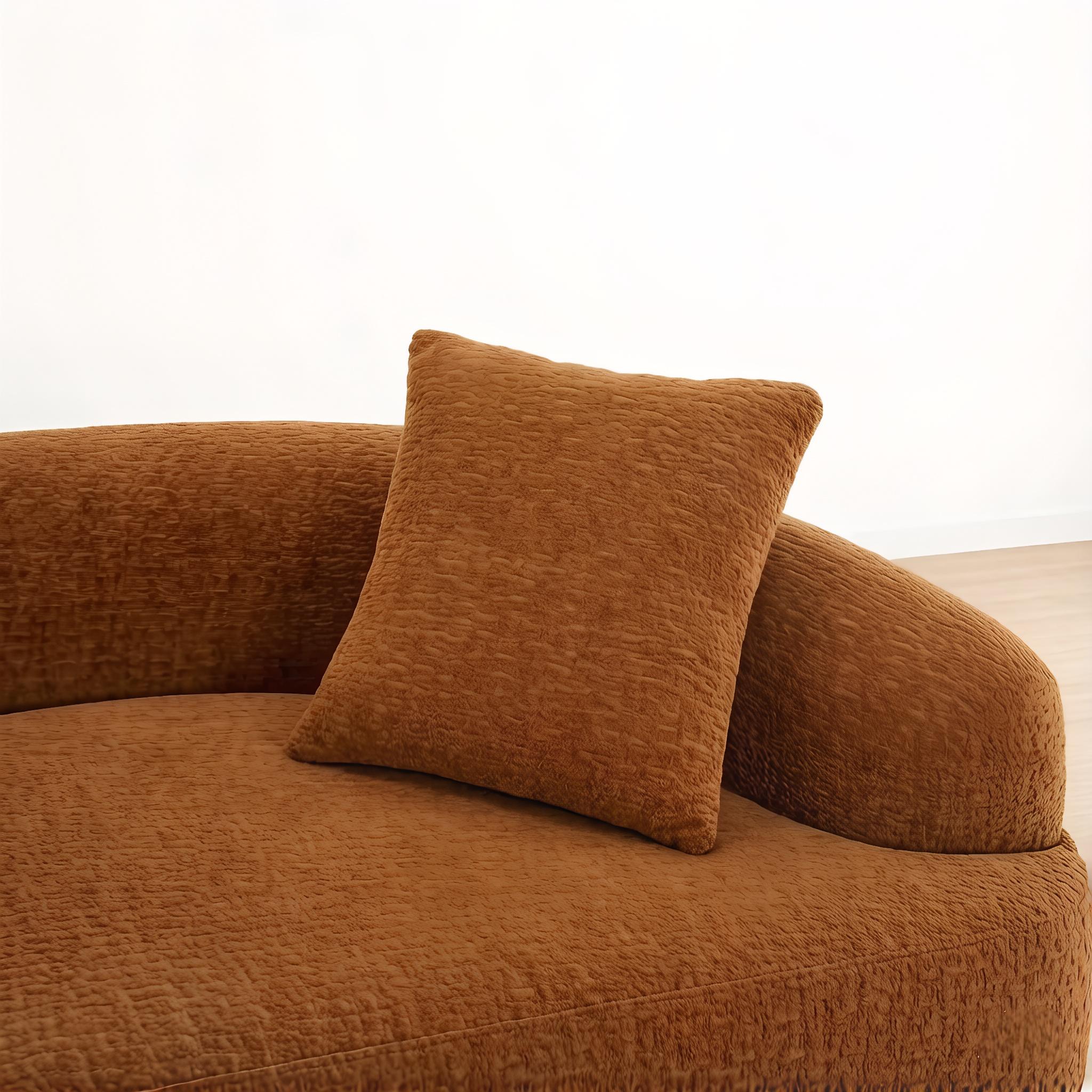 Modular Chenille Sofa, Pet Friendly Stain Resistant S Shaped Curved Sectional Couch for Small Space Living Room, Minimalist Cozy Couch boneless Chaise floor seats  Foldable Modern furniture