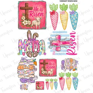 Vibrant Risen Mini DTF Transfer Gang Sheet 24.5" wide x 36" long. Direct To Film Mini Gang Sheet