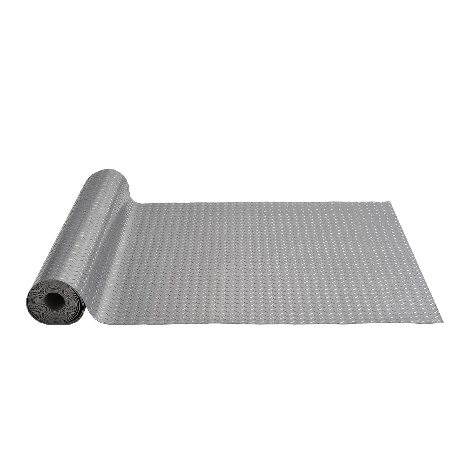 【summerfinds】VEVOR Garage Floor Mat, 157.48 x 59.05 inch PVC Garage Flooring Roll, Non-slip Diamond Texture, 64.58 sq.ft Covering Space, Garage Mats for Under Cars, for Gyms Boats Car Trailer, Silver