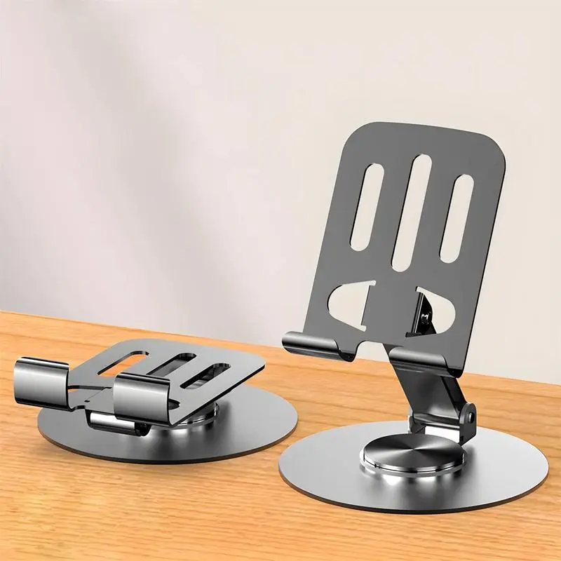 360° Swivel Metal Desk Tabletop Phone Holder, Foldable Adjustable Phone Holder, Phone Accessories for Home Office