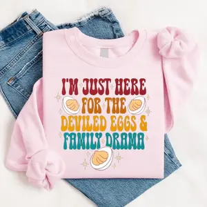 Women's Deviled Eggs and Family Drama Thanksgiving Sweater - Knitwear - Womenswear