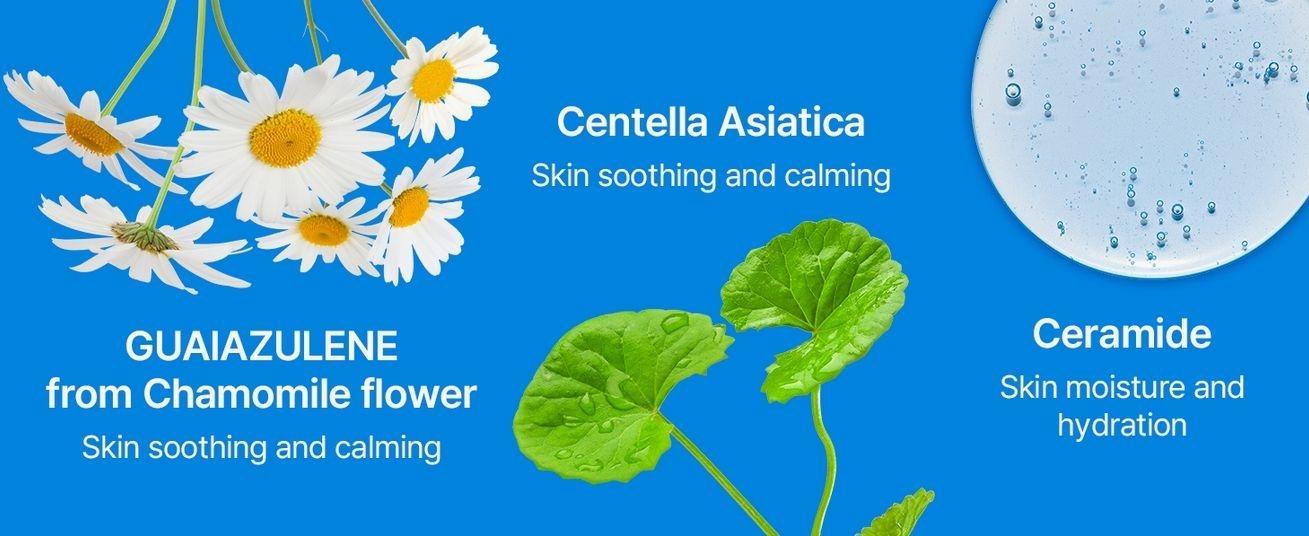 SURMEDIC AZULENE Moisturizing Soothing Cream, Calming Cream for Sensitive Skin, Daily Facial Moisturizer for Barrier Repair, Blemish Relief Care, Korean Skincare 50ml, 1.69 oz