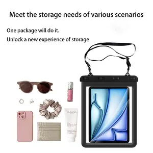 Transparent Mini Waterproof Case Bag, iPad Tablet Diving Cover, Water-Resistant Storage Pouch, Ideal for Outdoor Activities & Travel