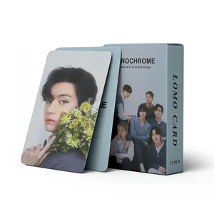 Hot Kpop Male Group Monochrome 55 High-Definition Small Cards, Star Merchandise Lomo Cards, Fan Support Collection Cards