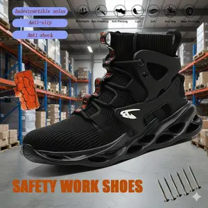 Outdoorfun Anti-Smash & Anti-Puncture Safety Shoes: Khaki, Closed Toe, Worker Protection for Boys & Workers