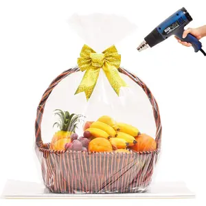 32x40 inch, Easter Basket Cellophane Shrink Bags, Shrink Wrap Bags Large, Clear,10 Pack