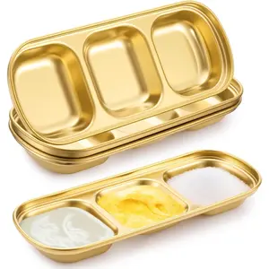 4 Pcs DIY Esthetician Bowls Face Mask Tray Esthetician Supplies Stainless Steel Gold Compartment Serving Tray Women Skincare Products for Spa Salon Aesthetician Beauty, Nail Art, Manicure, Jewelry