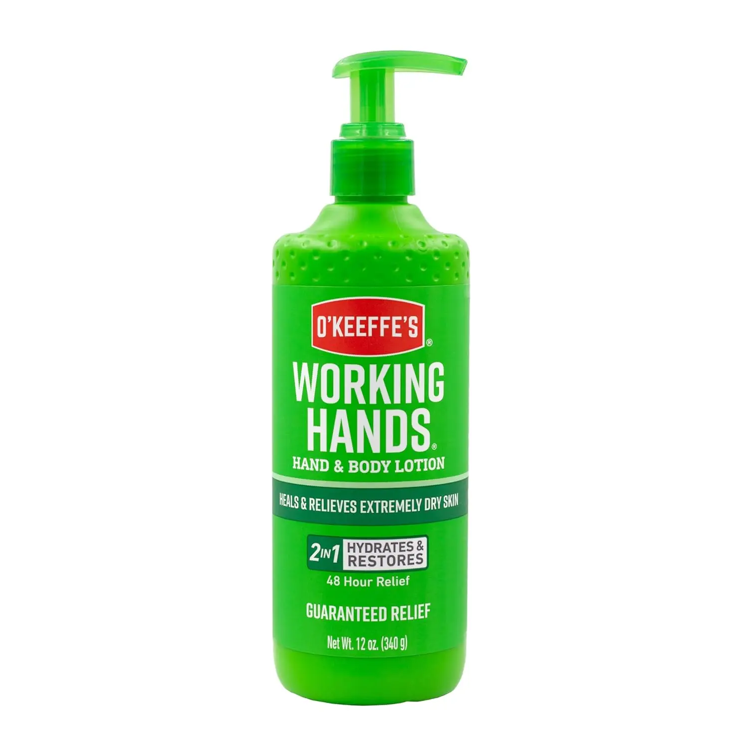 O'Keeffe's Working Hands Hand and Body Lotion - 12 oz Pump (1 Pack) - Healing Lotion, Relieves Extremely Dry Skin