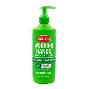 O'Keeffe's Working Hands Hand and Body Lotion - 12 oz Pump (1 Pack) - Healing Lotion, Relieves Extremely Dry Skin