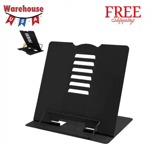 Metal Book Stand Adjustable Book Holder for Reading Black