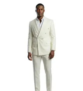 Ivory Double-Breasted Suit | Summer Wedding Groom