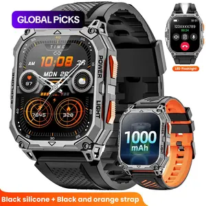 2.01-inch HD Round Men's Sports Tracking Smartwatch - Call & Music Control - 100+ Sports Modes - IP68 Water Resistance - 1000mAh Long-Lasting Battery - Fitness Watch for Android/iPhone - Birthday & Christmas Gift #GLOBAL PICKS