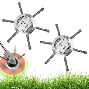 [Buy 1 Get 1]Weed Wacker Replacement Heads,Steel Wire Trimmer Head,Duty Weed Brush Cutter Attachment for Electric & Cordless String Trimmers,ldeal for Grass,Moss & Rust Removal.