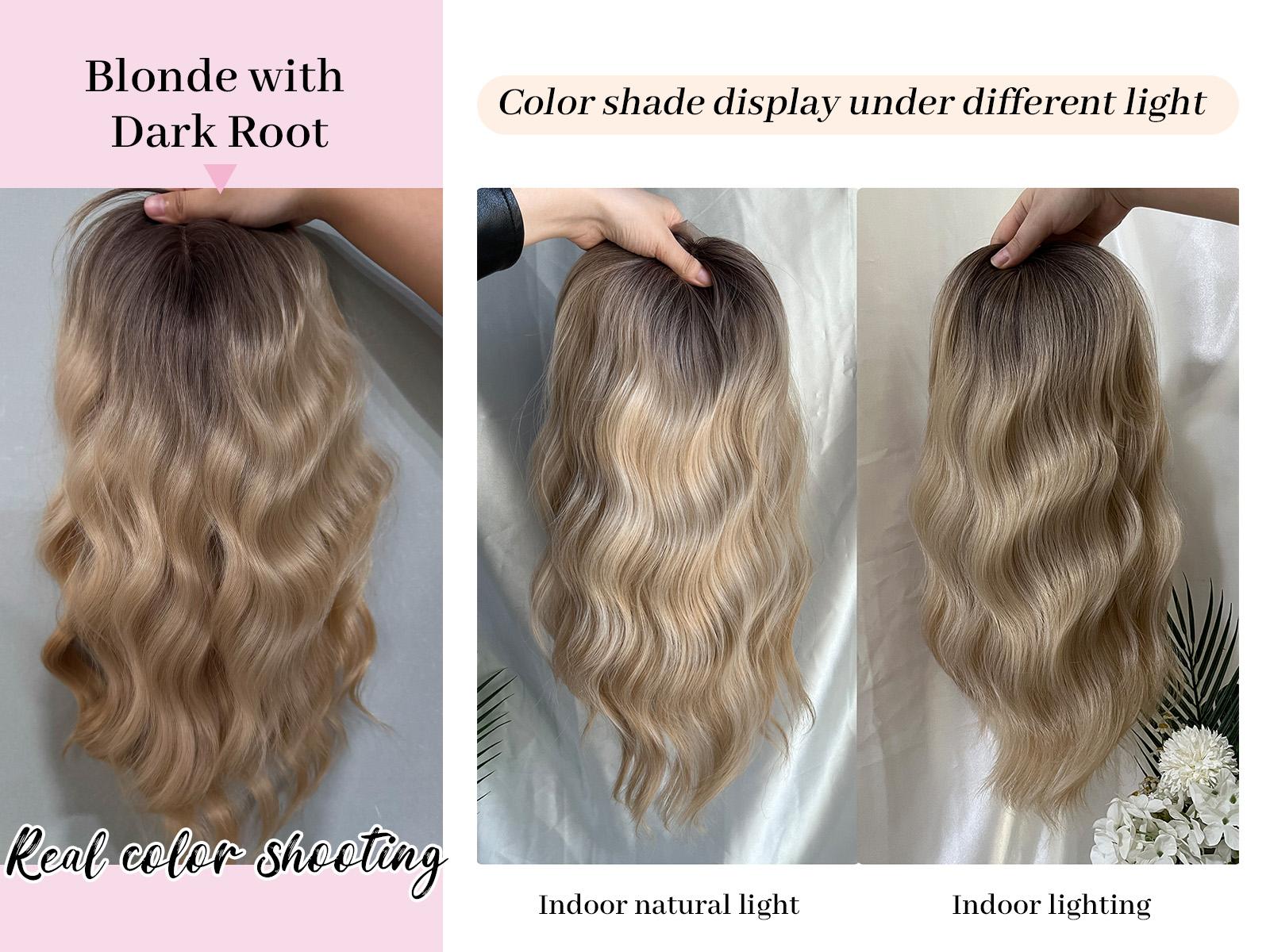 PANEWAY 16 Inch Curly Hair Topper for Women - Soft Synthetic Clip-In Hairpiece with 6.5"x6.5" Natural Base, Volume Solution for Thinning Hair, Rich Gradient Colors for Daily Wear