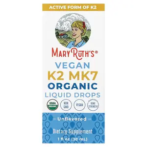 MaryRuth's Organic Vegan K2 MK7 Liquid Drops, Unflavored, 1 fl oz (30 ml)