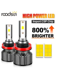 2pcs H7 LED Car Headlight 9005/HB3 9006/HB4 9007 H13 H11 H4 H1 Bulbs, Dual Color 6000K Whit Lamp Bright CSP Chip New Upgraded Design LED Plug-N-Play Bulbs, Without Battery