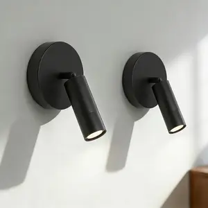 Modern LED Wall Light Set, Cylinder Reading Lamp, Adjustable Gooseneck, Hard Wired for Bedroom Bedside, Study, Hallway