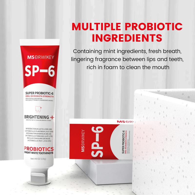 MSDRWIKEY SP-6 & 7-Pro Toothpaste Set | Dual Action Probiotics for Enamel Repair & Fresh Breath | Complete Oral Care