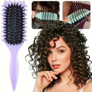 Curling Brush with - for Defined Curls & Volume, Heavy-Duty ABS Handle, Salon & Home Hair Styling Tool for Curly, Wavy, Straight Hair - Men & Women, Hair Curlers, Sleek Design, Comfortable Grip, Beauty Enthusiasts