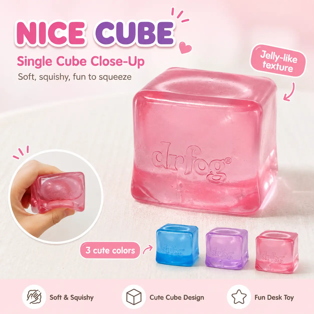 Stress relief Cube, 2'' High Density Cube Fidget Toy, Stress Relief with Slow Rising Sensory Squishy Toys for Kids Adults, Birthday Gifts, Party Favors, Classroom Prizes for Boys Girls, Butter Stick Squishy