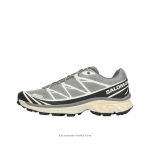 Gray-White-Black Colorblock Breathable Mesh Lightweight Outdoor Trail Running Shoe