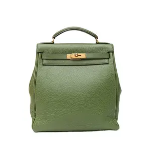 Pre-owned HERMÈS leather Tote Bags 【Zanna】Kelly Ado Gm Crossbody Bag 6G Lawn Green Aden Frame E Gold Clasp