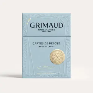 Grimaud N°100 Cartes de Belote – 32-Card French Heritage Deck for Belote, Euchre & Pinochle