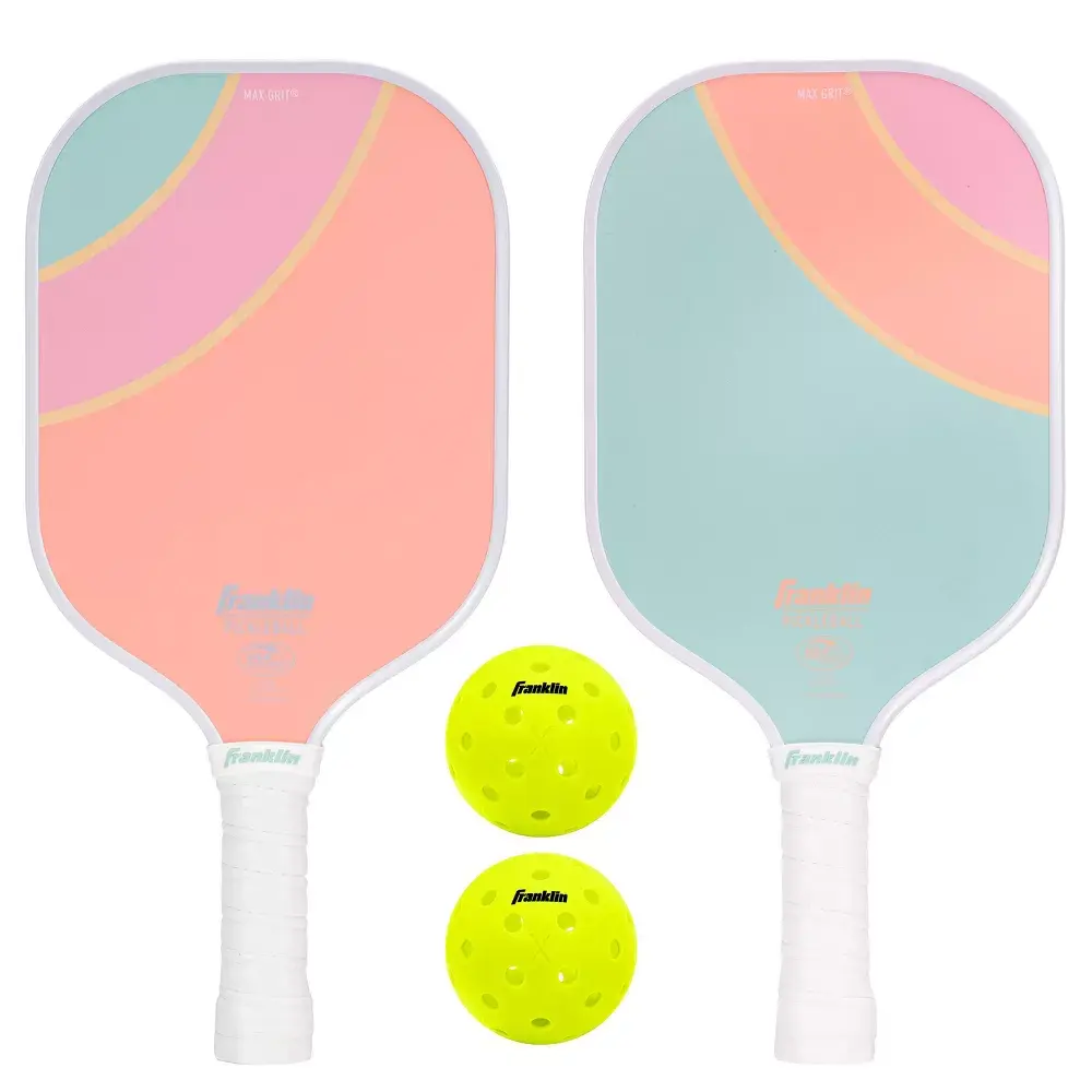 Franklin Sports 2 Player Poly Paddle with Ball Set - Yellow/Green