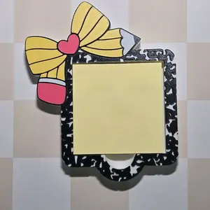 Composition Book 3D Printed Sticky Note Holder Desk Accessory Office Decor, Back to School, Teacher Gift Design Lightweight Durable Handmade PLA Material
