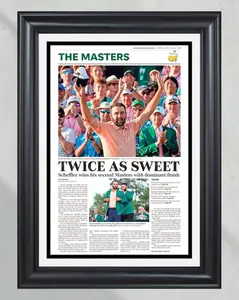 2024 Masters Champion Scottie Scheffler 'TWICE AS SWEET' Poster Wall Art Front Page Newspaper