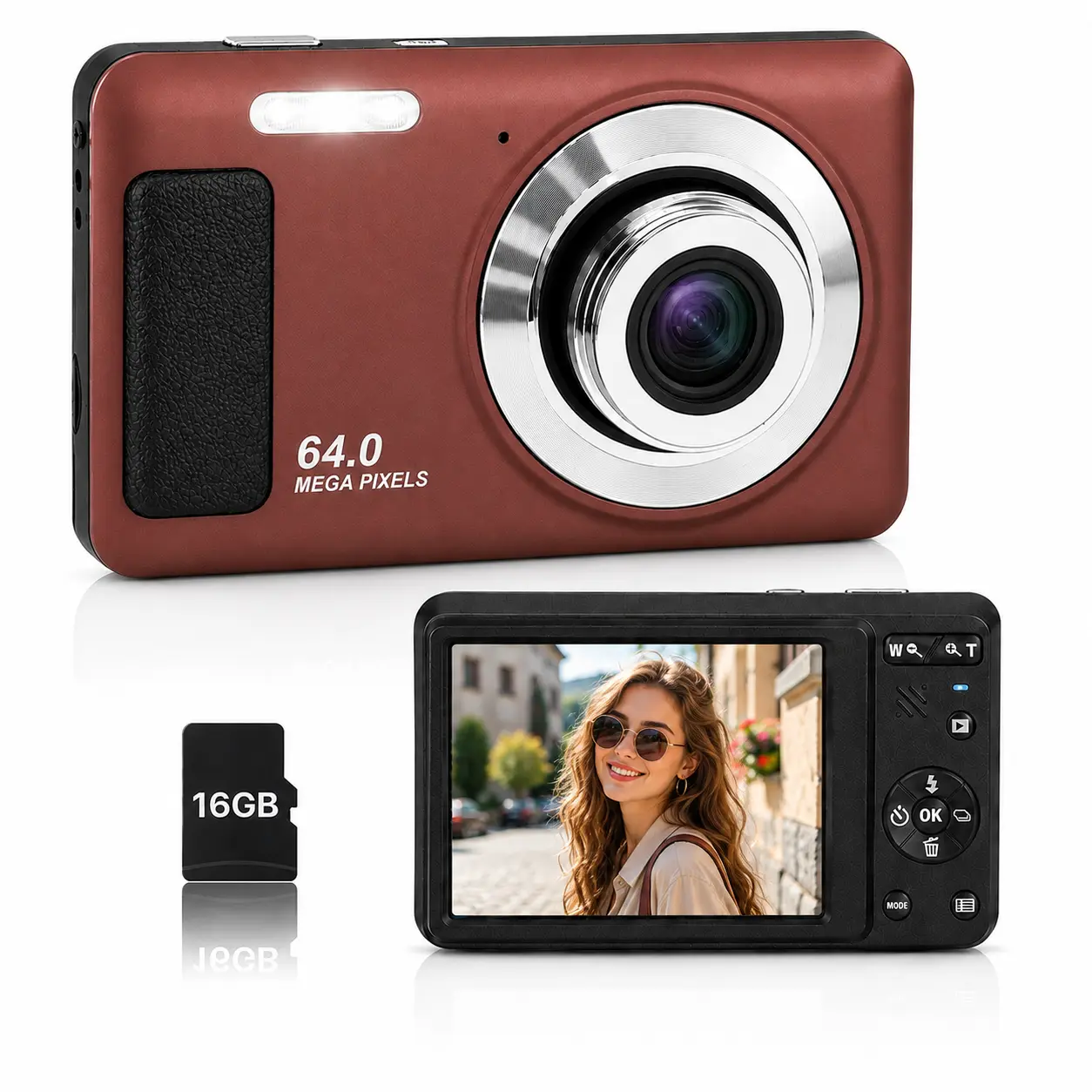 4K Compact Point-and-Shoot Digital Camera for Photography - 16X Digital Zoom, SD Card Included, Portable Mini Design, Ideal Gift for Beginners and Teens