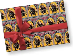 Vintage Krampus Naughty List Wrapping Paper – Bold Retro Christmas Gift Wrap Design