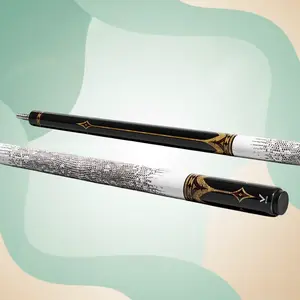 EVO CROWN Royal Black Pool Cue with White Leather Wrap - Carbon Fiber Shaft, Carbon+Glass Fiber Core, Pro Taper, 12.5 mm Tip, Ultra-Stiff 3/8-8 Stainless Joint, 19-19.5 oz, Weight-Adjustable