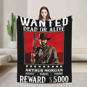 Red Dead Redemption 2  Blanket  Airplane Travel Flannel Throw Blanket For Home Decor Soft Warm Custom Quality Bedspread