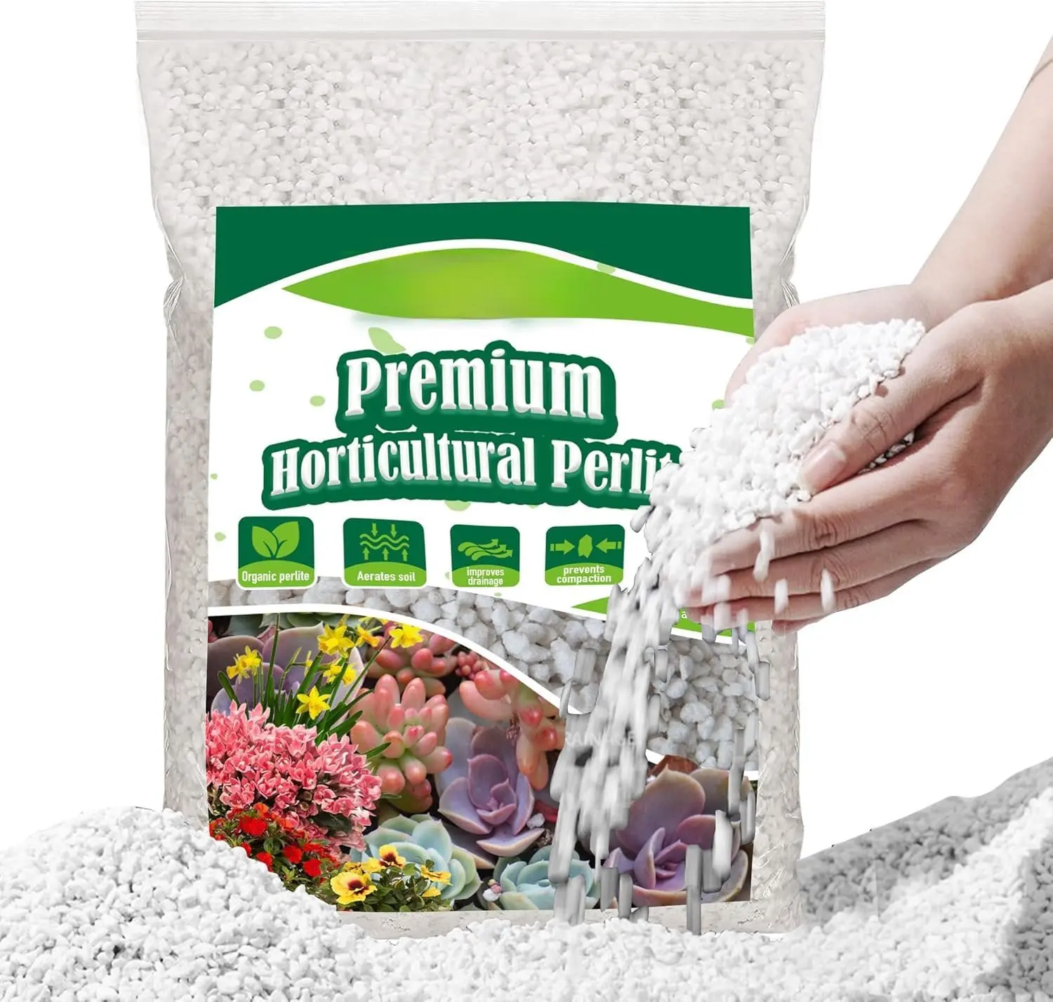 2QT Bulk Horticultural Perlite Soil Additive - High-Stability Garden Amendment, Enhances Drainage & Soil Aeration, Promotes Root Growth, Absorbs 2-3 Times Its Own Weight, For Indoors/Outdoors Containers