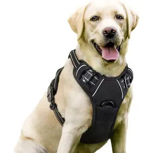 No-Pull Reflective Dog Harness & Leash Set - Adjustable Waterproof Nylon with 360° Reflective Strips, Safe for Medium & Large Breeds Safety Buckle