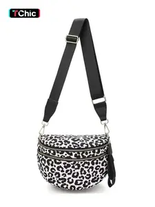 Checkered Crossbody Shoulder Bag, Multi-Layer Wide Strap, Casual Fashion Commuter Bag, Zipper Waist Bag, PU Material, All Seasons, Casual Crossbody Bags, Trendy Commuting Bag
