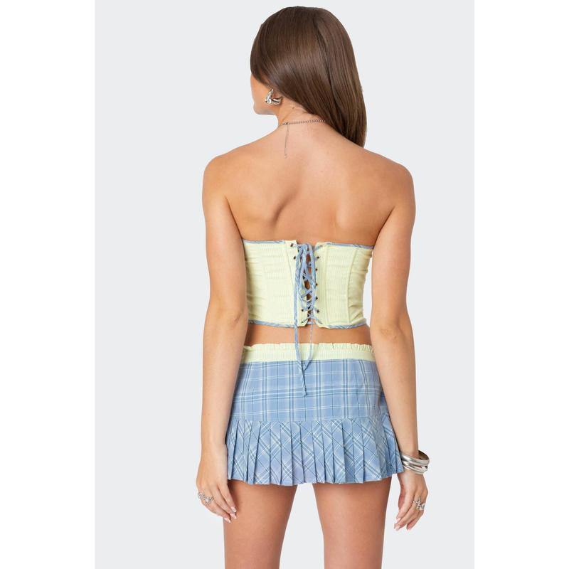 Kayleigh Contrast Pinstripe Corset