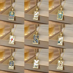 Tarot Card Series Exquisite Spiritual Healing Jewelry Titanium Steel Jewelry Hypoallergenic Fashion Pendant Necklace