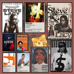 American Singer Steve Lacy Music Album Cover Poster Anime Movie Music TV Series poster Waterproof HD art sticky wall home bedroom aesthetic decoration Gifts For Home Living Bedroom Decor Trendy Room Decoration Artistic Easy-To-Apply Gift