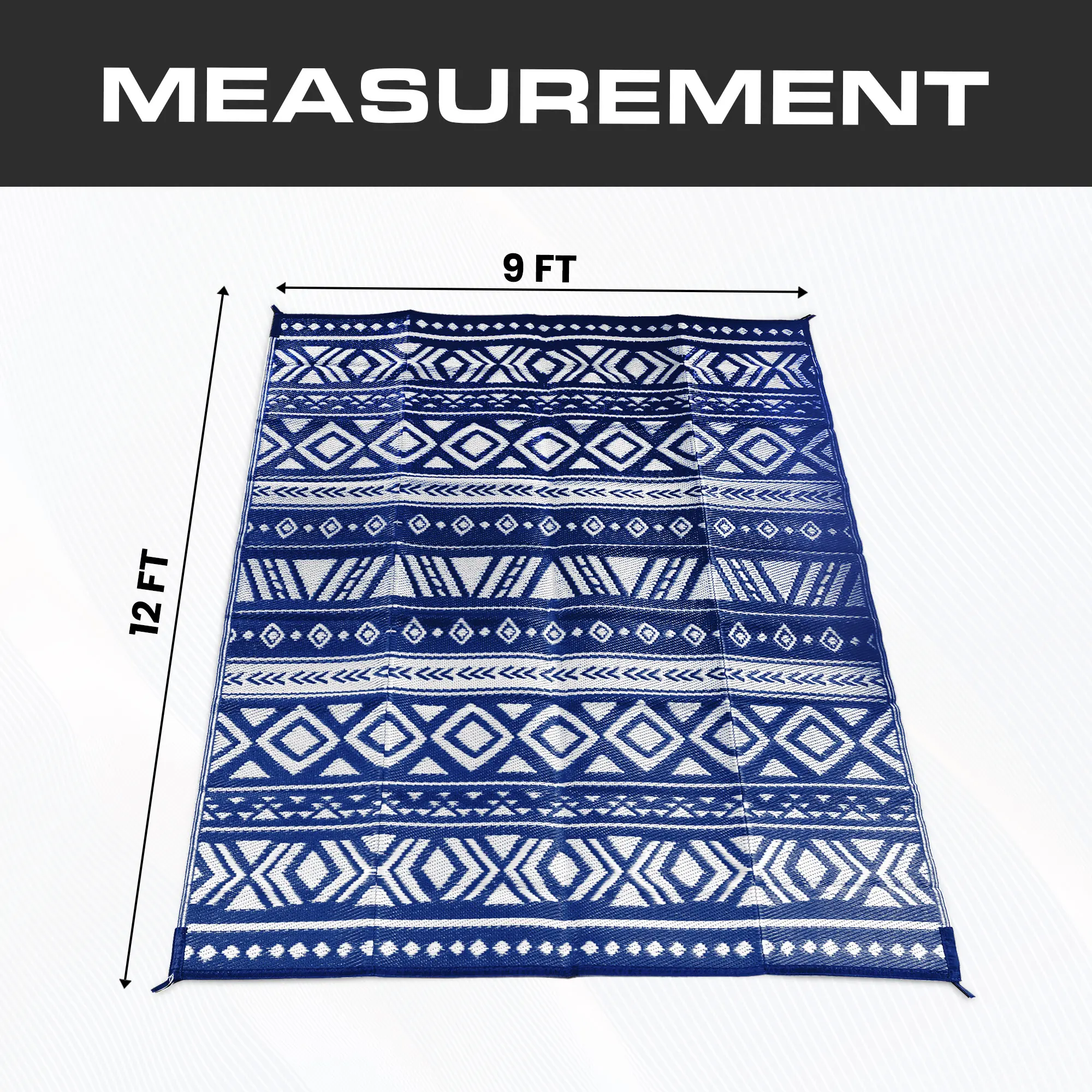 Navy & White 9 x 12 feet