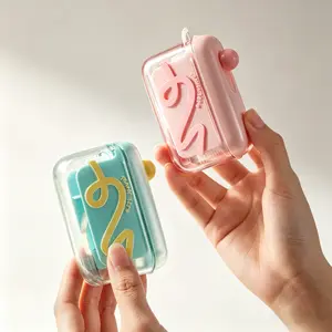 ICESEE Travel-sized storage case - features an automatic pop-up dispenser, portable and refillable, perfect for oral care at home, in restaurants, and while traveling B
