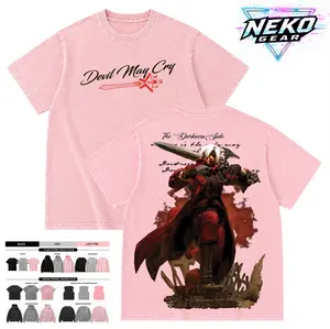 Neko Gear Men's Tops - Devil May Cry Graphic Gaming Apparel, Ribbed Oversized Garment, Breathable Vintage Washed T-Shirt, Hoodie, Sweatshirt, Muscle Tank Top Streetwear Print