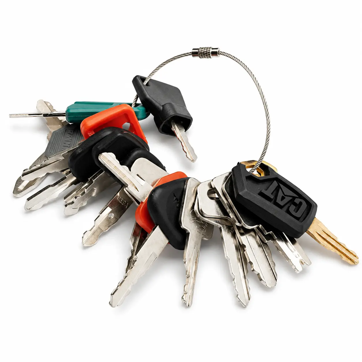 21-Piece Heavy Equipment Key Set for Caterpillar, Komatsu, Kubota, Volvo, Yanmar, John Deere, Terex, Takeuchi, JCB, Bobcat, Hyster, D250JDR Truck Accessories, Essential Tool for Construction Machinery Operators